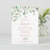 Waterverf Eucalyptus Groene Couples Shower Kaart (Staand voorkant)
