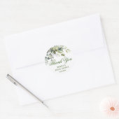 Waterverf Eucalyptus Groene Dank U Naam Ronde Sticker (Envelop)