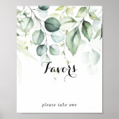 Waterverf Eucalyptus Groene Favorieten Bord Poster (Voorkant)