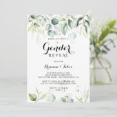 Waterverf Eucalyptus Groene Gender Reveal Party Kaart (Staand voorkant)