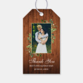 Waterverf Eucalyptus Groene Houten Bruiloft Cadeaulabel (Voorkant)