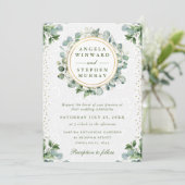 Waterverf Eucalyptus Groene Huwelijk Kaart (Staand voorkant)