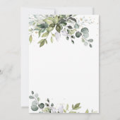 Waterverf Eucalyptus Groene Huwelijk Kaart (Achterkant)