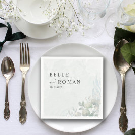 Waterverf Eucalyptus Groene Huwelijk Servet