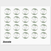 Waterverf Eucalyptus Groene Huwelijks Dankjewel Ronde Sticker (Vel)