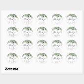 Waterverf Eucalyptus Groene Huwelijks Dankjewel Ronde Sticker (Vel)