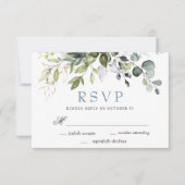Waterverf Eucalyptus Groene Huwelijks RSVP Kaart (Voorkant)