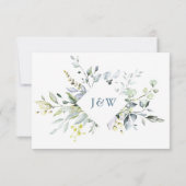 Waterverf Eucalyptus Groene Huwelijks RSVP Kaart (Achterkant)