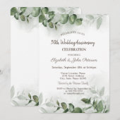 Waterverf Eucalyptus Groene Huwelijksverjaardag Kaart (Voorkant / Achterkant)