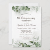 Waterverf Eucalyptus Groene Huwelijksverjaardag Kaart (Voorkant)