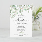 Waterverf Eucalyptus Groene Koppels Bruisfeest Kaart (Staand voorkant)