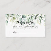 Waterverf Eucalyptus Groene Luier Raffle Ticket Informatiekaartje (Voorkant)