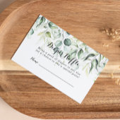 Waterverf Eucalyptus Groene Luier Raffle Ticket Informatiekaartje