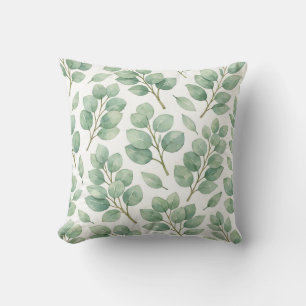 Waterverf Eucalyptus Groene Patroon Kussen