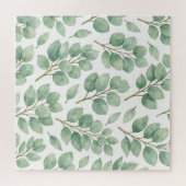 Waterverf Eucalyptus Groene Patroon Legpuzzel (Horizontaal)