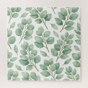 Waterverf Eucalyptus Groene Patroon Legpuzzel