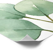 Waterverf Eucalyptus Groene Patroon Poster (Hoek)
