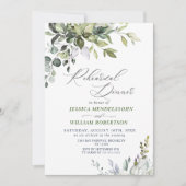 Waterverf Eucalyptus Groene Proef Diners Kaart (Voorkant)