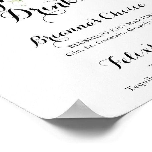 Waterverf Eucalyptus Groene Signatuurdranken  Poster (Hoek)