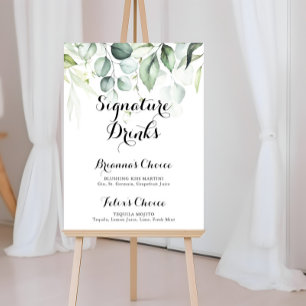 Waterverf Eucalyptus Groene Signatuurdranken  Poster