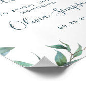 Waterverf Eucalyptus Groene Teken Bruiloftsdouche Poster (Hoek)
