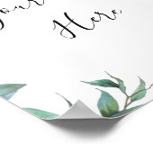Waterverf Eucalyptus Groene Teken Rustieke Poster (Hoek)