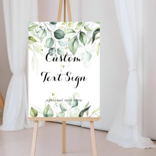 Waterverf Eucalyptus Groene Tekst Op Maat Bord Poster