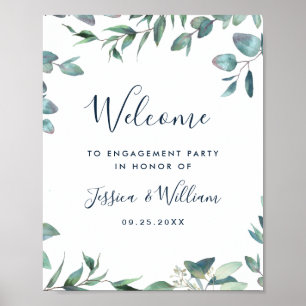 Waterverf Eucalyptus Groene VERLOVINGSFEEST Poster
