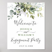 Waterverf Eucalyptus Groene Verlovingsfeest Poster (Voorkant)