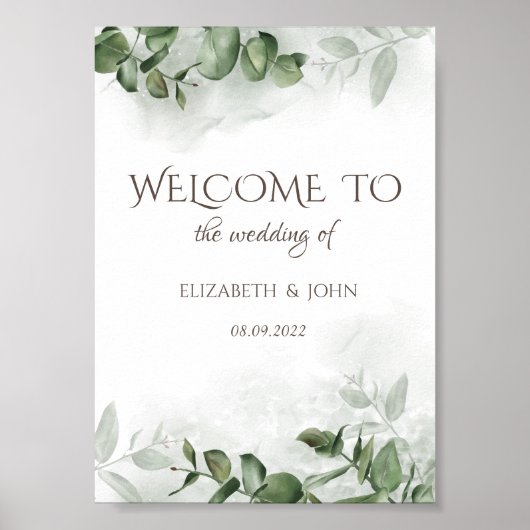 Waterverf Eucalyptus Groenelementen Bewaar De Datu Poster (Voorkant)