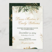 Waterverf Eucalyptus Groenery Goud Neustra Boda Kaart (Voorkant / Achterkant)