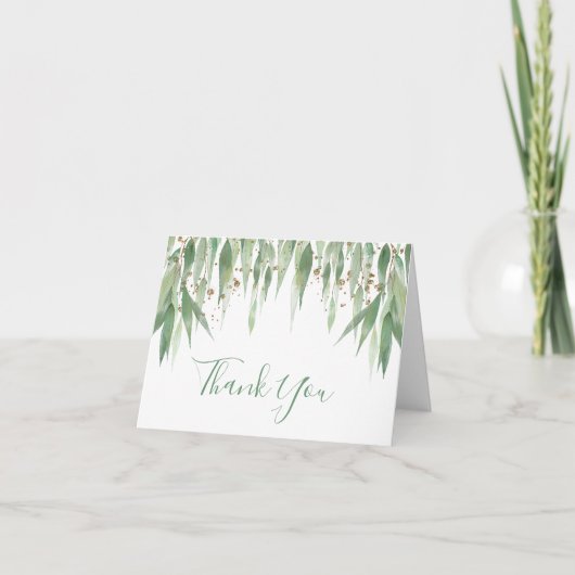 Waterverf Eucalyptus Hanging Leaves Bedankkaart (Voorkant)