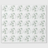 Waterverf Eucalyptus Happy 21st Birthday Name Cadeaupapier (Vlak)