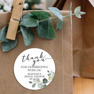 Waterverf Eucalyptus Hartelijk dank Vrijgezellenfe Ronde Sticker