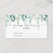 Waterverf eucalyptus hoeveel kusjes bruidsspel informatiekaartje (Voorkant)