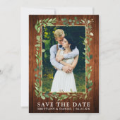 Waterverf Eucalyptus Hood Gold Save the Date Kaart (Voorkant)