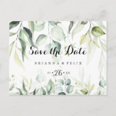 Waterverf Eucalyptus Horizontaal sparen de Datum Briefkaart (Voorkant)