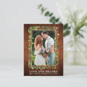 Waterverf Eucalyptus Hout Gouden Liefde en Dank Briefkaart (Staand voorkant)