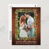 Waterverf Eucalyptus Hout Gouden Liefde en Dank Briefkaart (Voorkant / Achterkant)