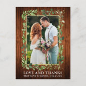 Waterverf Eucalyptus Hout Gouden Liefde en Dank Briefkaart (Voorkant)