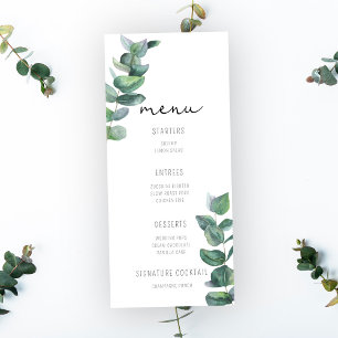 Waterverf Eucalyptus - Huwelijksmenu Menu