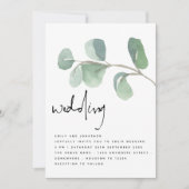 Waterverf Eucalyptus Informal Script Weddenschap Kaart (Voorkant)