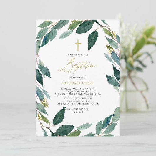 Waterverf Eucalyptus Kaart (Staand voorkant)