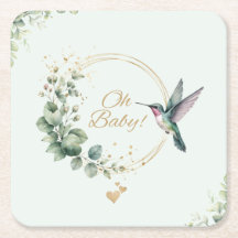 **Waterverf Eucalyptus Kolibrie Baby Shower In