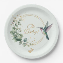 **Waterverf Eucalyptus Kolibrie Baby Shower In