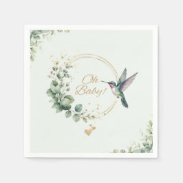 Waterverf Eucalyptus Kolibrie Baby Shower  Servet