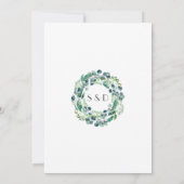 Waterverf Eucalyptus Krans Handschrift Huwelijk Kaart (Achterkant)