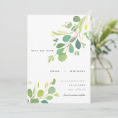 Waterverf Eucalyptus laat de datumkaart opslaan Kaart (Staand voorkant)