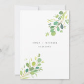 Waterverf Eucalyptus laat de datumkaart opslaan Kaart (Achterkant)