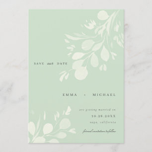 Waterverf Eucalyptus laat de datumkaart opslaan Kaart